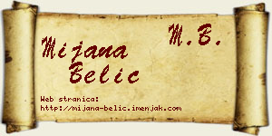 Mijana Belić vizit kartica